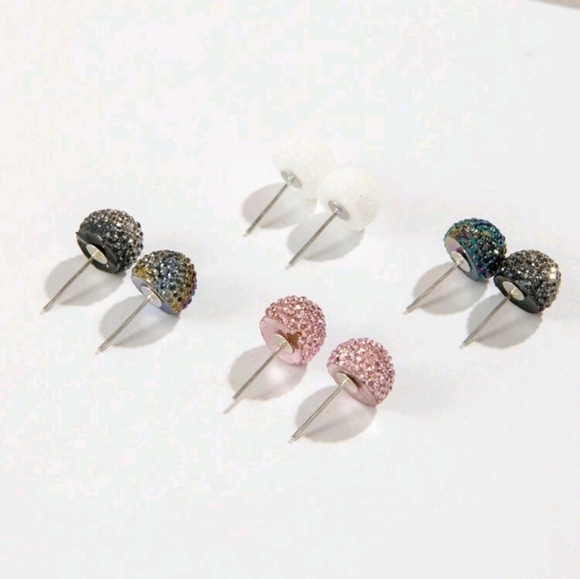 Imoli 4 Pairs Fashion Dopamine Ball stud Earrings Set Bold, Vibrant, and Unique - Picture 4 of 4